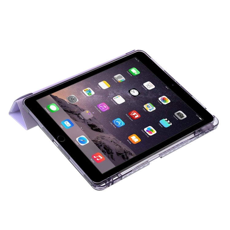 For iPad Air / Air 2 / 9.7 2018 / 2017 Clear Acrylic Deformation Leather Tablet Case(Purple) - iPad 9.7 (2018) & (2017) Cases by buy2fix | Online Shopping UK | buy2fix