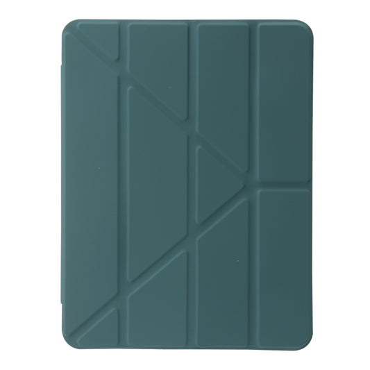 For iPad Pro 12.9 2022 / 2021 / 2020 Clear Acrylic Deformation Leather Tablet Case(Dark Green) by buy2fix