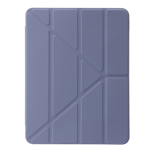 For iPad Pro 12.9 2022 / 2021 / 2020 Clear Acrylic Deformation Leather Tablet Case(Lavender Purple) by buy2fix