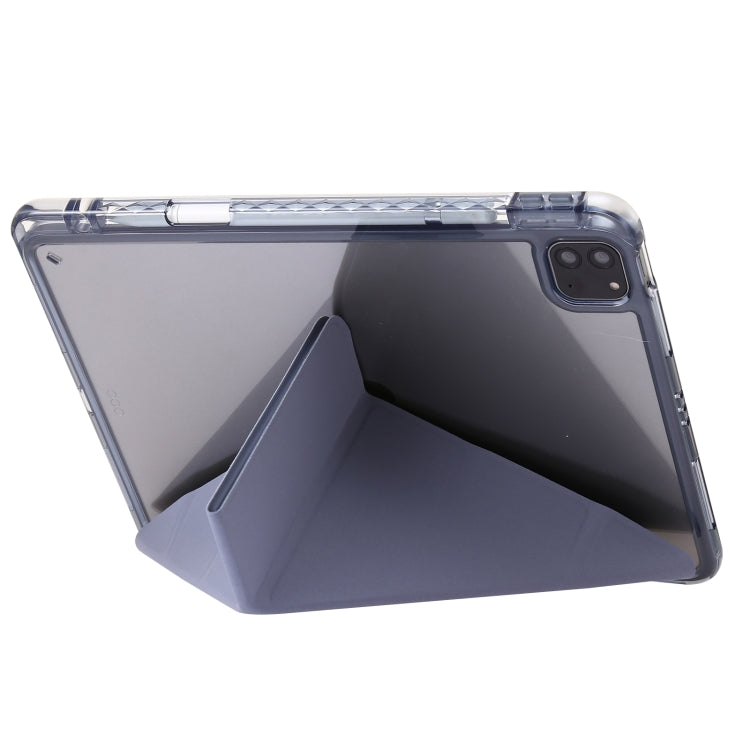 For iPad Pro 12.9 2022 / 2021 / 2020 Clear Acrylic Deformation Leather Tablet Case(Lavender Purple) - iPad Pro 12.9 (2022/2021) Cases by buy2fix | Online Shopping UK | buy2fix