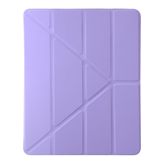 For iPad Pro 12.9 2022 / 2021 / 2020 Clear Acrylic Deformation Leather Tablet Case(Purple) - iPad Pro 12.9 (2022/2021) Cases by buy2fix | Online Shopping UK | buy2fix