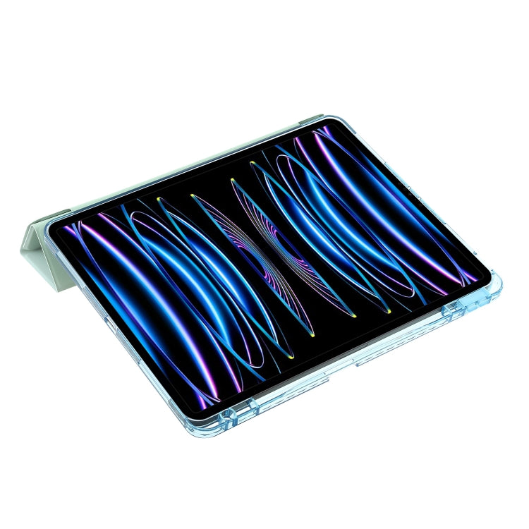For iPad Pro 12.9 2022 / 2021 / 2020 Clear Acrylic Deformation Leather Tablet Case(Green) - iPad Pro 12.9 (2022/2021) Cases by buy2fix | Online Shopping UK | buy2fix