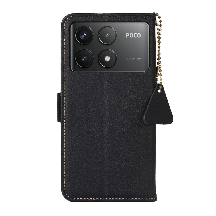 For Xiaomi Redmi K70 Side-Magnetic TJ Genuine Leather RFID Phone Case(Black) - Xiaomi Cases by buy2fix | Online Shopping UK | buy2fix