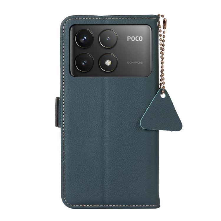 For Xiaomi Redmi K70 Pro Side-Magnetic TJ Genuine Leather RFID Phone Case(Green) - Xiaomi Cases by buy2fix | Online Shopping UK | buy2fix