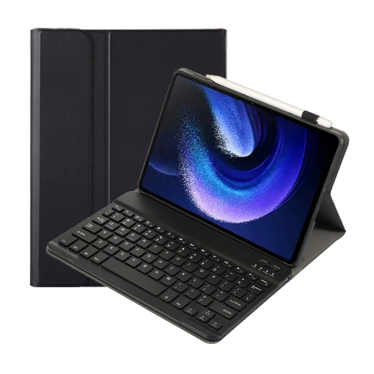 For Xiaomi Pad 6 / Pad 6 Pro A0N7 Lambskin Texture Ultra-thin Bluetooth Keyboard Leather Case(Black) - Xiaomi Keyboard by buy2fix | Online Shopping UK | buy2fix
