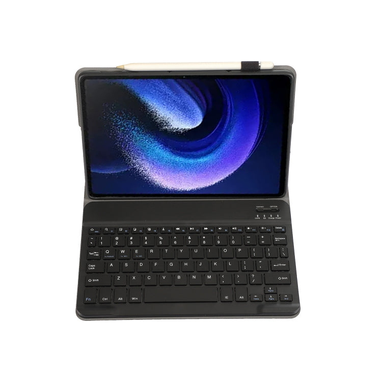 For Xiaomi Pad 6 / Pad 6 Pro A0N7 Lambskin Texture Ultra-thin Bluetooth Keyboard Leather Case(Black) - Xiaomi Keyboard by buy2fix | Online Shopping UK | buy2fix