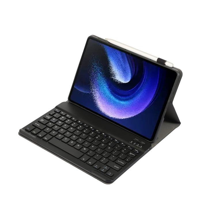 For Xiaomi Pad 6 / Pad 6 Pro A0N7 Lambskin Texture Ultra-thin Bluetooth Keyboard Leather Case(Black) - Xiaomi Keyboard by buy2fix | Online Shopping UK | buy2fix