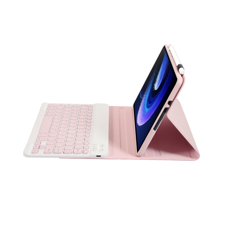 For Xiaomi Pad 6 / Pad 6 Pro A0N7 Lambskin Texture Ultra-thin Bluetooth Keyboard Leather Case(Pink) by buy2fix