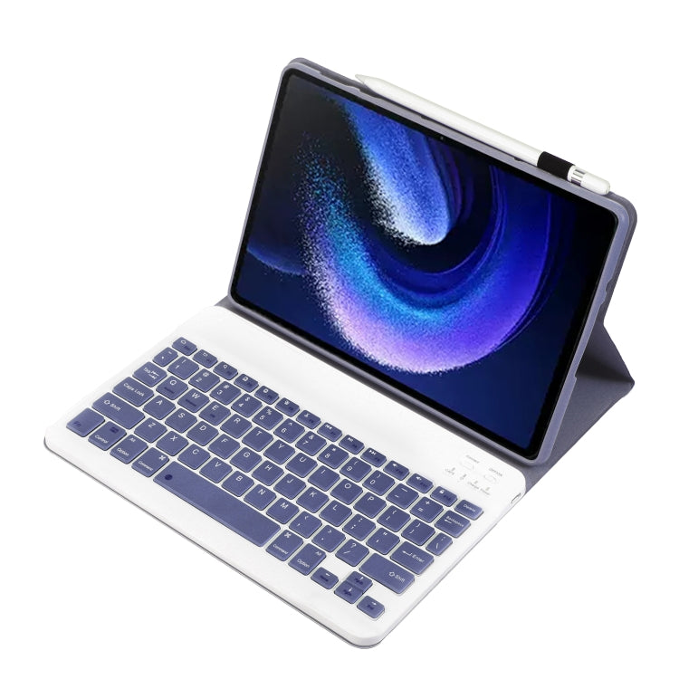 For Xiaomi Pad 6 / Pad 6 Pro A0N7 Lambskin Texture Ultra-thin Bluetooth Keyboard Leather Case(Purple) - Xiaomi Keyboard by buy2fix | Online Shopping UK | buy2fix