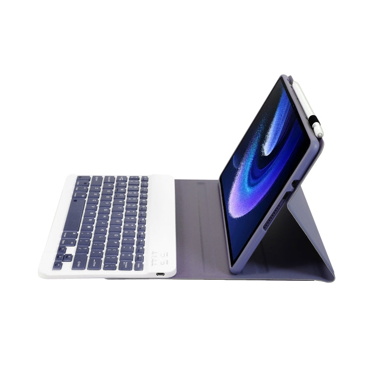 For Xiaomi Pad 6 / Pad 6 Pro A0N7 Lambskin Texture Ultra-thin Bluetooth Keyboard Leather Case(Purple) - Xiaomi Keyboard by buy2fix | Online Shopping UK | buy2fix