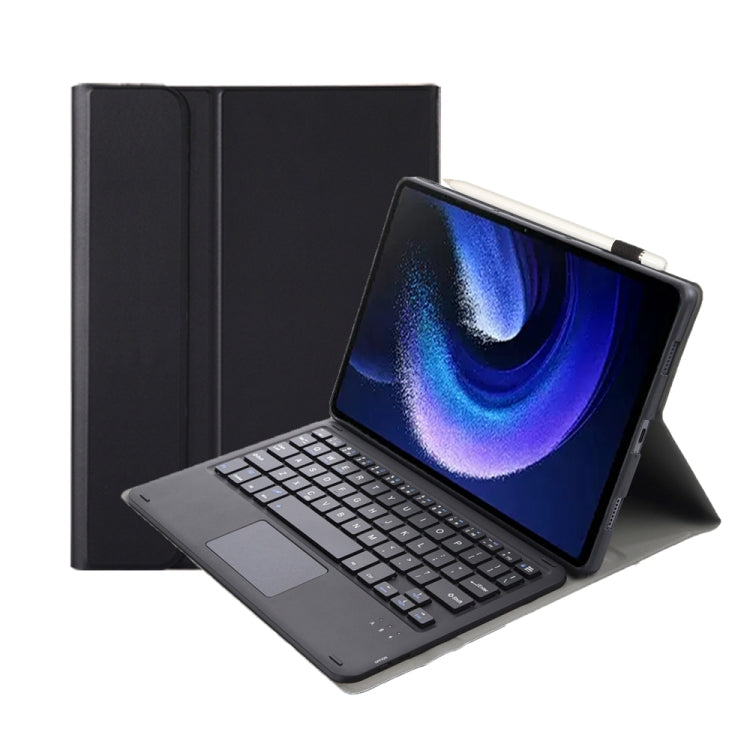 For Xiaomi Pad 6 / Pad 6 Pro A0N7-A Lambskin Texture Ultra-thin Bluetooth Keyboard Leather Case with Touchpad(Black) - Xiaomi Keyboard by buy2fix | Online Shopping UK | buy2fix