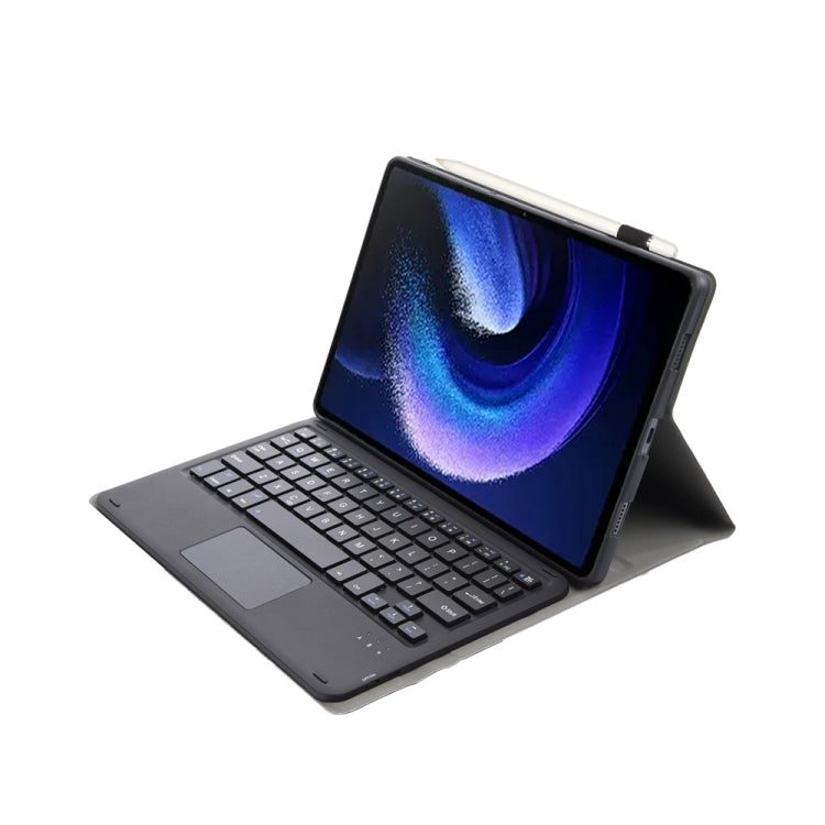 For Xiaomi Pad 6 / Pad 6 Pro A0N7-A Lambskin Texture Ultra-thin Bluetooth Keyboard Leather Case with Touchpad(Black) - Xiaomi Keyboard by buy2fix | Online Shopping UK | buy2fix