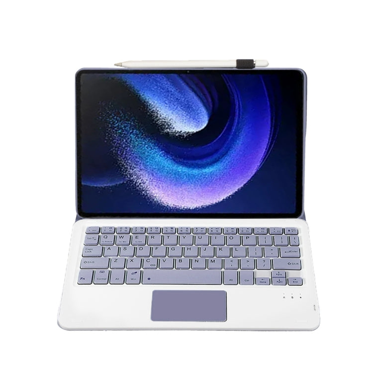 For Xiaomi Pad 6 / Pad 6 Pro A0N7-A Lambskin Texture Ultra-thin Bluetooth Keyboard Leather Case with Touchpad(Purple) - Xiaomi Keyboard by buy2fix | Online Shopping UK | buy2fix