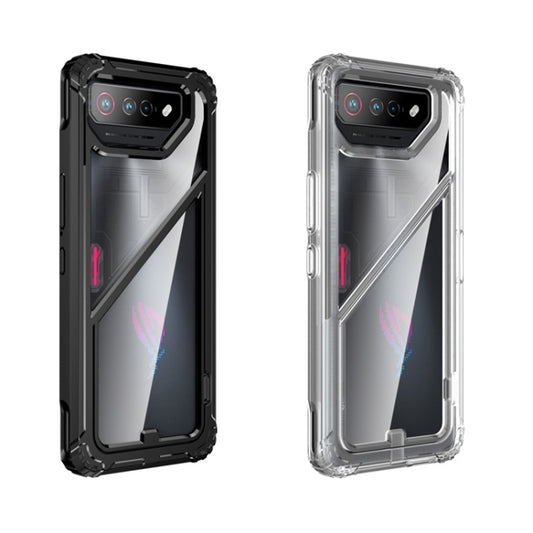 For Asus ROG Phone 7 / 7 Ultimate PC + TPU Shockproof Phone Case with Magnetic Holder(Translucent) by buy2fix