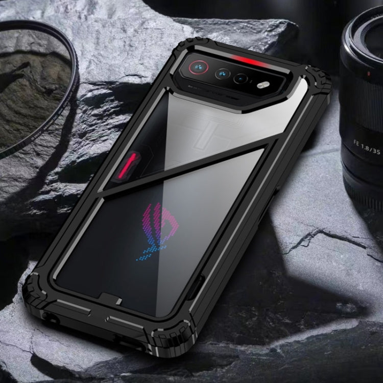 For Asus ROG Phone 7 / 7 Ultimate PC + TPU Shockproof Phone Case with Magnetic Holder(Translucent) by buy2fix