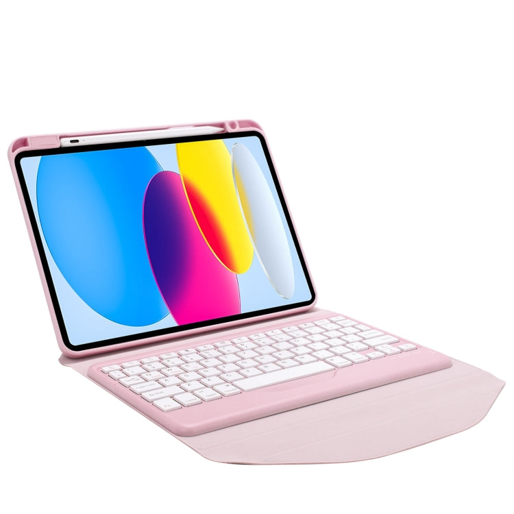 Z10B For iPad 10th Gen 10.9 2022 / 11 2025 Pen Slot Bluetooth Keyboard Leather Tablet Case(Pink) - Universal by buy2fix | Online Shopping UK | buy2fix