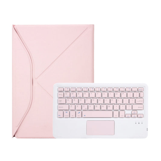 Z10B-A For iPad 10th Gen 10.9 2022 / 11 2025 Pen Slot Touchpad Bluetooth Keyboard Leather Tablet Case(Pink) by buy2fix