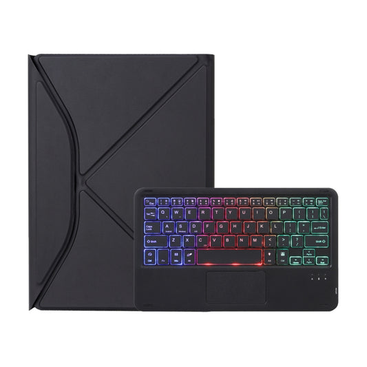 Z10B-AS For iPad 10th Gen 10.9 2022 / 11 2025 Pen Slot Touchpad Backlight Bluetooth Keyboard Leather Tablet Case(Black) by buy2fix