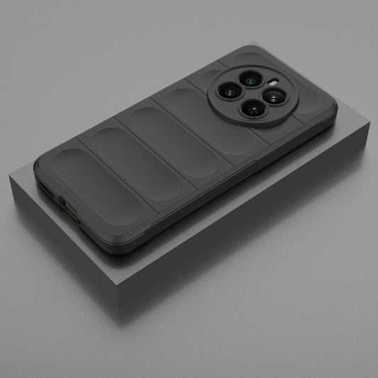 For Realme 12+ 5G Global Magic Shield TPU + Flannel Phone Case(Black) by buy2fix