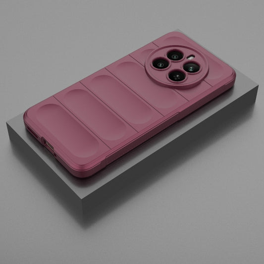 For Realme 12+ 5G Global Magic Shield TPU + Flannel Phone Case(Wine Red) by buy2fix