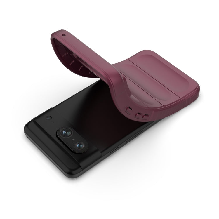 For Google Pixel 8 5G Magic Shield TPU + Flannel Phone Case(Wine Red) by buy2fix