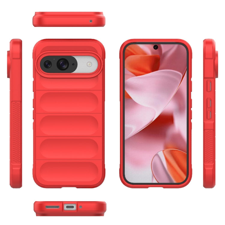 For Google Pixel 9 Pro 5G Magic Shield TPU + Flannel Phone Case(Red) - Google Cases by buy2fix | Online Shopping UK | buy2fix