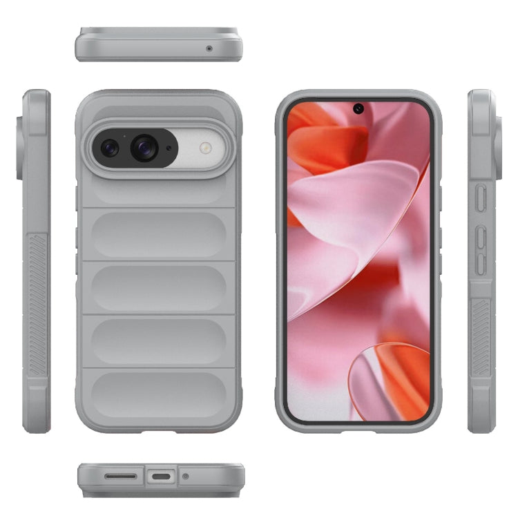 For Google Pixel 9 Pro 5G Magic Shield TPU + Flannel Phone Case(Grey) - Google Cases by buy2fix | Online Shopping UK | buy2fix