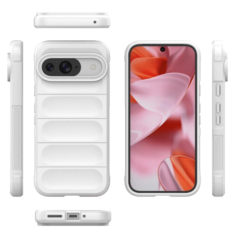 For Google Pixel 9 5G Global Magic Shield TPU + Flannel Phone Case(White) - Google Cases by buy2fix | Online Shopping UK | buy2fix