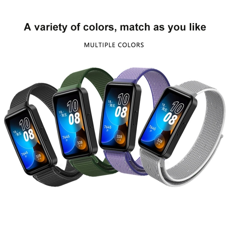 For Huawei Band 8 16mm Woven Nylon Loop Watch Band(Rainbow Color) by buy2fix