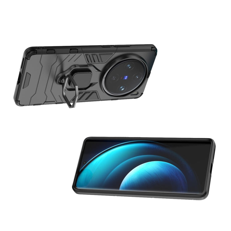 For vivo X100 Pro 5G Magnetic Ring Holder PC + TPU Phone Case(Black) - vivo Cases by buy2fix | Online Shopping UK | buy2fix