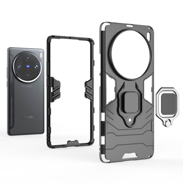 For vivo X100 Pro 5G Magnetic Ring Holder PC + TPU Phone Case(Black) - vivo Cases by buy2fix | Online Shopping UK | buy2fix
