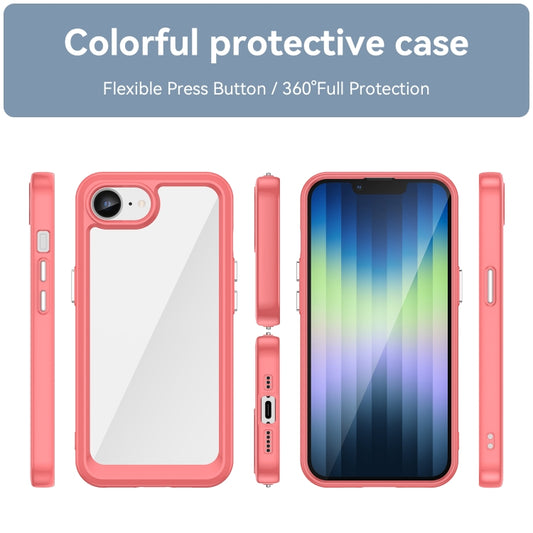 For iPhone 16e Colorful Series Acrylic + TPU Phone Case(Red) by buy2fix