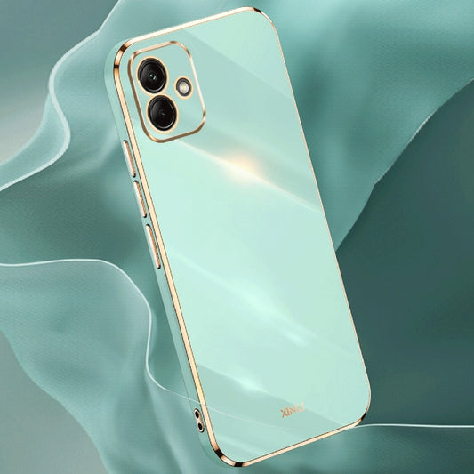 For Samsung Galaxy A05 XINLI Straight Edge 6D Electroplate TPU Phone Case(Celestial Blue) by XINLI