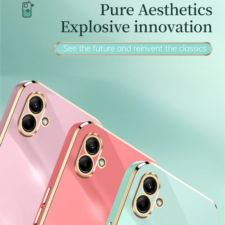 For Samsung Galaxy A04e 4G XINLI Straight Edge 6D Electroplate TPU Phone Case(Pink) by XINLI