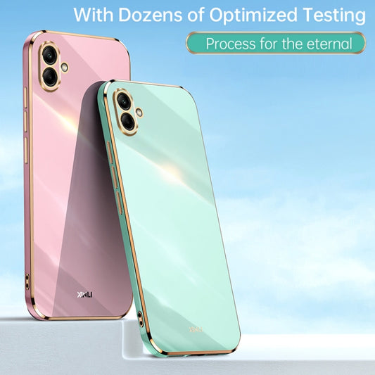 For Samsung Galaxy A04e 4G XINLI Straight Edge 6D Electroplate TPU Phone Case(Mint Green) by XINLI