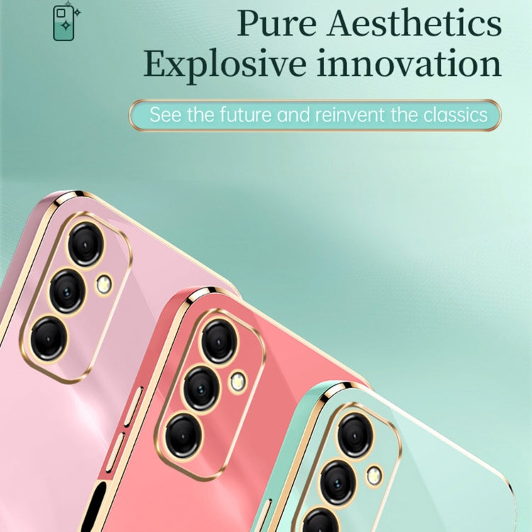 For Samsung Galaxy A15 XINLI Straight Edge 6D Electroplate TPU Phone Case(Mint Green) by XINLI