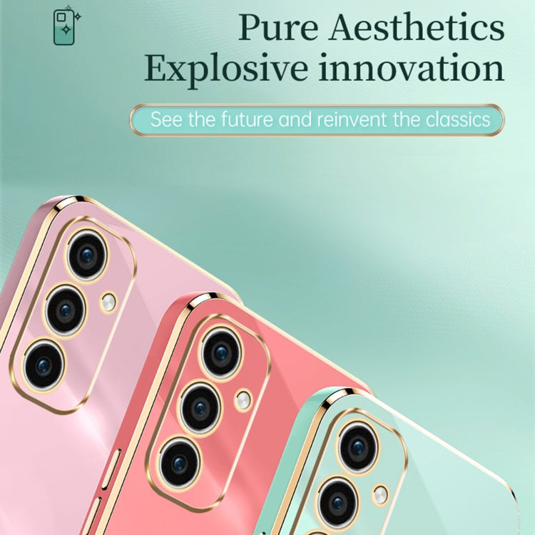 For Samsung Galaxy A35 5G XINLI Straight Edge 6D Electroplate TPU Phone Case with Ring Holder(White) by XINLI