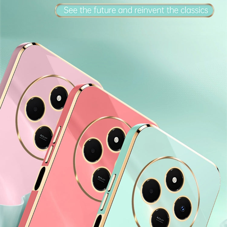 For Redmi 14 4G XINLI Straight Edge 6D Electroplate TPU Phone Case(Pink) by XINLI