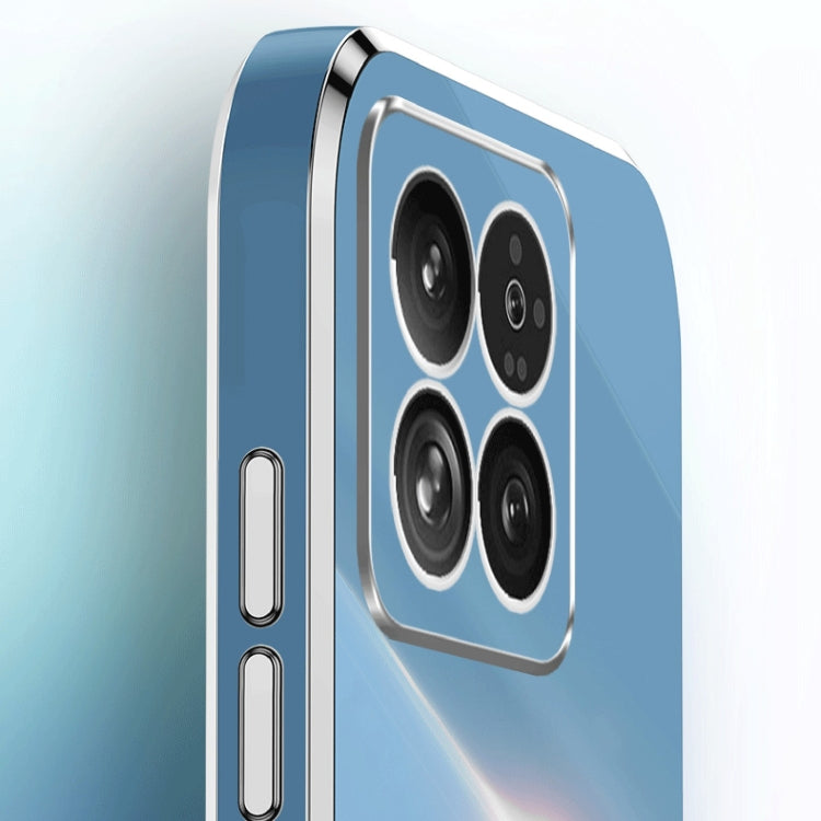 For Xiaomi 14 XINLI Straight Edge 6D Electroplate TPU Phone Case with Ring Holder(Mint Green) by XINLI