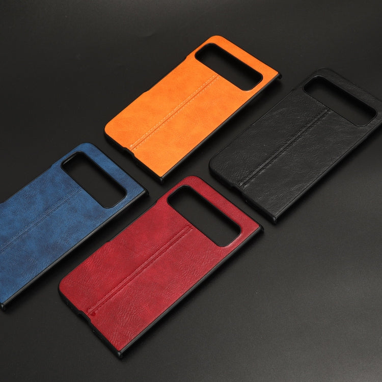 For Google Pixel Fold Sewing Cow Pattern Skin PC + PU + TPU Phone Case(Red) by buy2fix