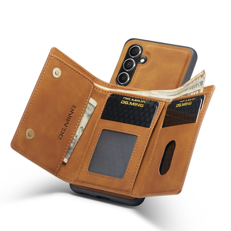 For Samsung Galaxy A54 5G DG.MING M1 Series 3-Fold Multi Card Wallet + Magnetic Phone Case(Brown) by DG.MING