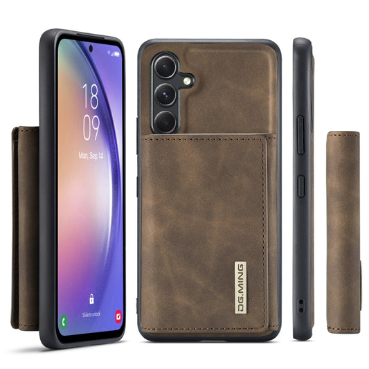 For Samsung Galaxy A54 5G DG.MING M1 Series 3-Fold Multi Card Wallet + Magnetic Phone Case(Coffee) by DG.MING