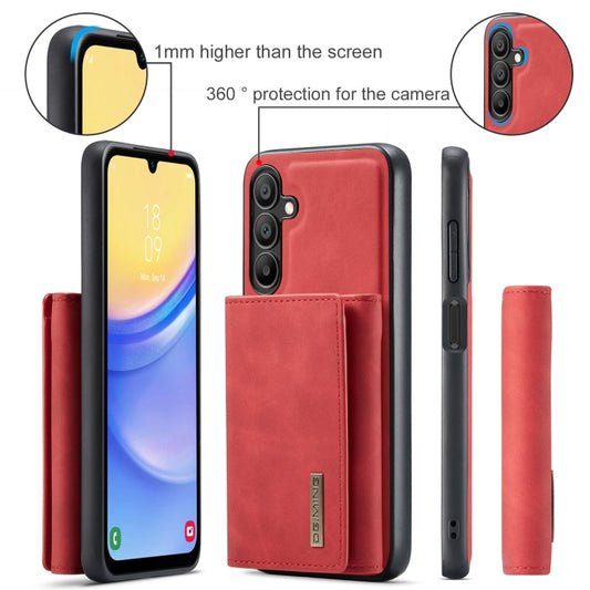For Samsung Galaxy A15 5G / A15 4G DG.MING M1 Series 3-Fold Multi Card Wallet + Magnetic Phone Case(Red) by DG.MING