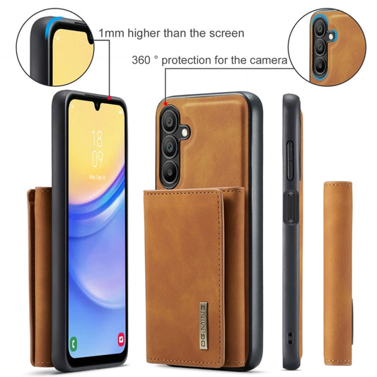 For Samsung Galaxy A15 5G / A15 4G DG.MING M1 Series 3-Fold Multi Card Wallet + Magnetic Phone Case(Brown) by DG.MING