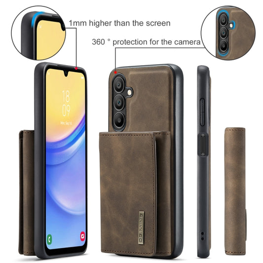 For Samsung Galaxy A15 5G / A15 4G DG.MING M1 Series 3-Fold Multi Card Wallet + Magnetic Phone Case(Coffee) by DG.MING