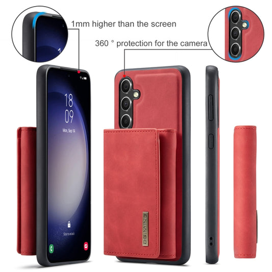 For Samsung Galaxy A55 5G DG.MING M1 Series 3-Fold Multi Card Wallet + Magnetic Phone Case(Red) by DG.MING