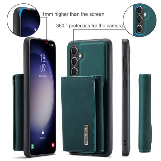 For Samsung Galaxy A55 5G DG.MING M1 Series 3-Fold Multi Card Wallet + Magnetic Phone Case(Green) by DG.MING