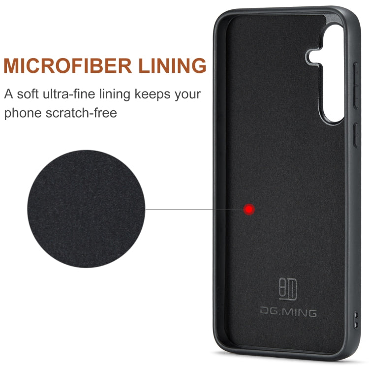 For Samsung Galaxy A55 5G DG.MING M1 Series 3-Fold Multi Card Wallet + Magnetic Phone Case(Black) by DG.MING