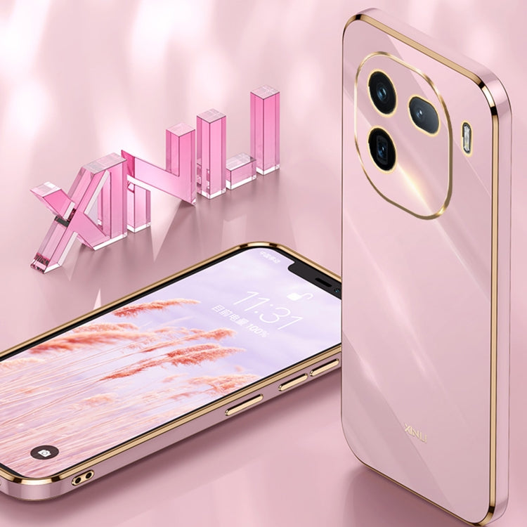 For vivo iQOO 12 Pro 5G XINLI Straight Edge 6D Electroplate TPU Phone Case(Pink) by XINLI