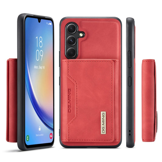 For Samsung Galaxy A34 5G DG.MING M2 Series 3-Fold Multi Card Bag + Magnetic Phone Case(Red) by DG.MING